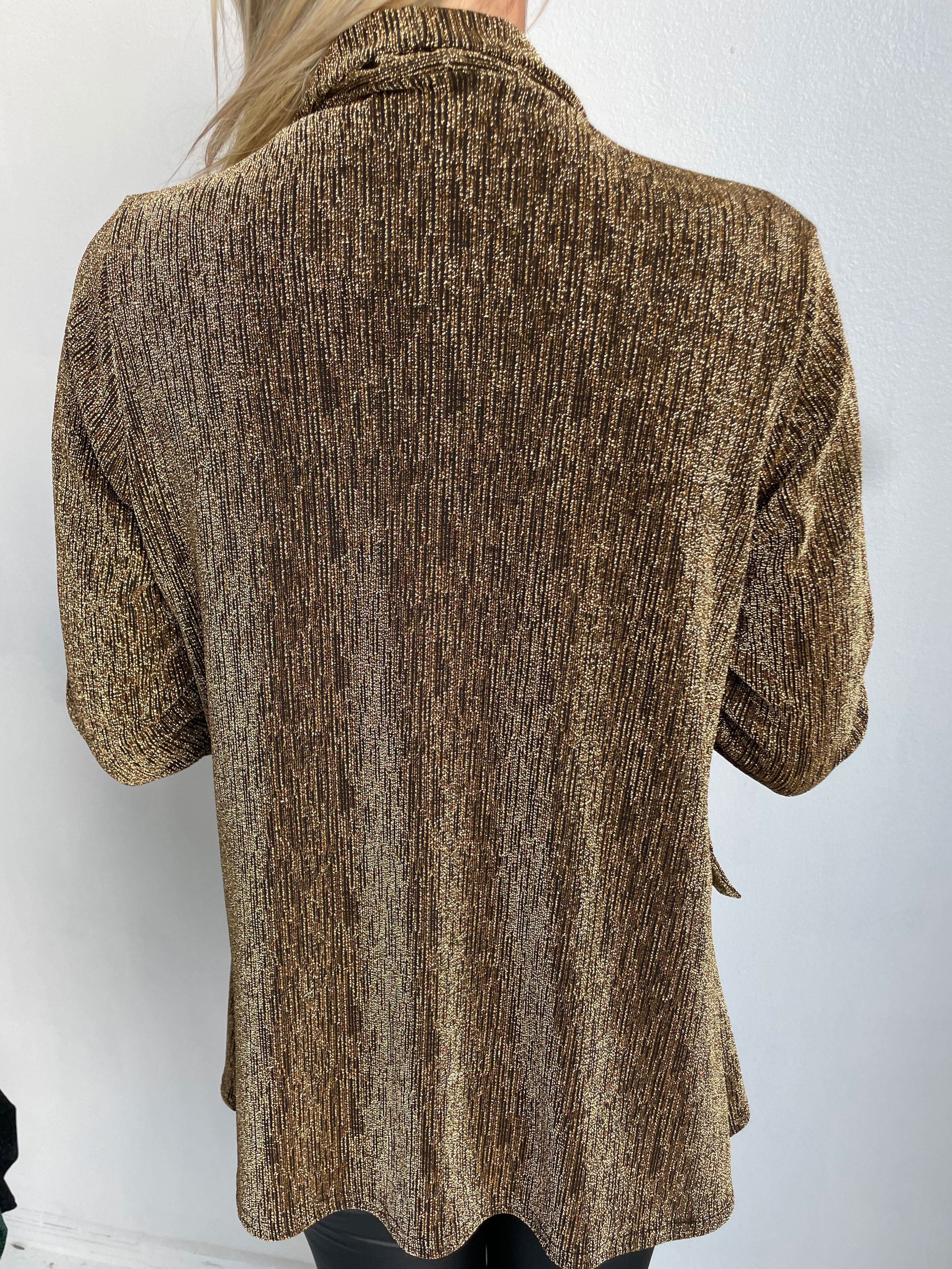 Misa - Lätt kavaj i glimmertyg - Green